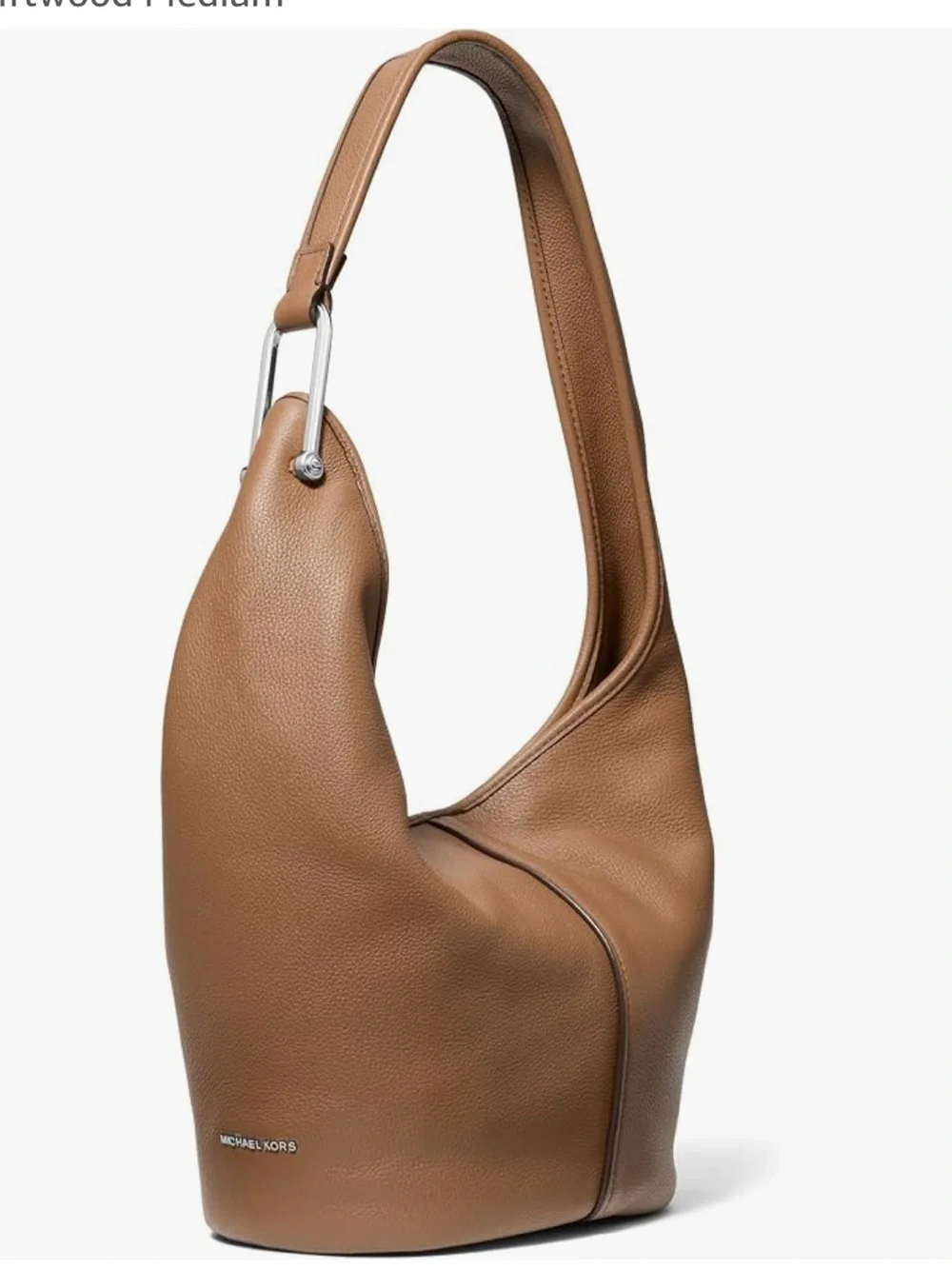 Michael Kors Sonny Hobo Camel Beige Pebble Leather Shoulder Bag Purse Tote